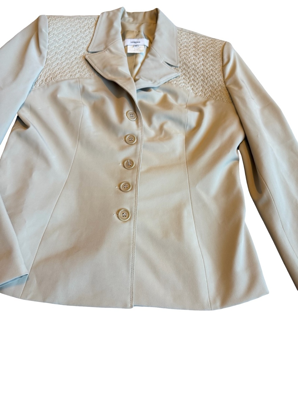 Vertigo Paris Beige Button-Down Blazer Jacket Office Professional Size Medium - Picture 6 of 14